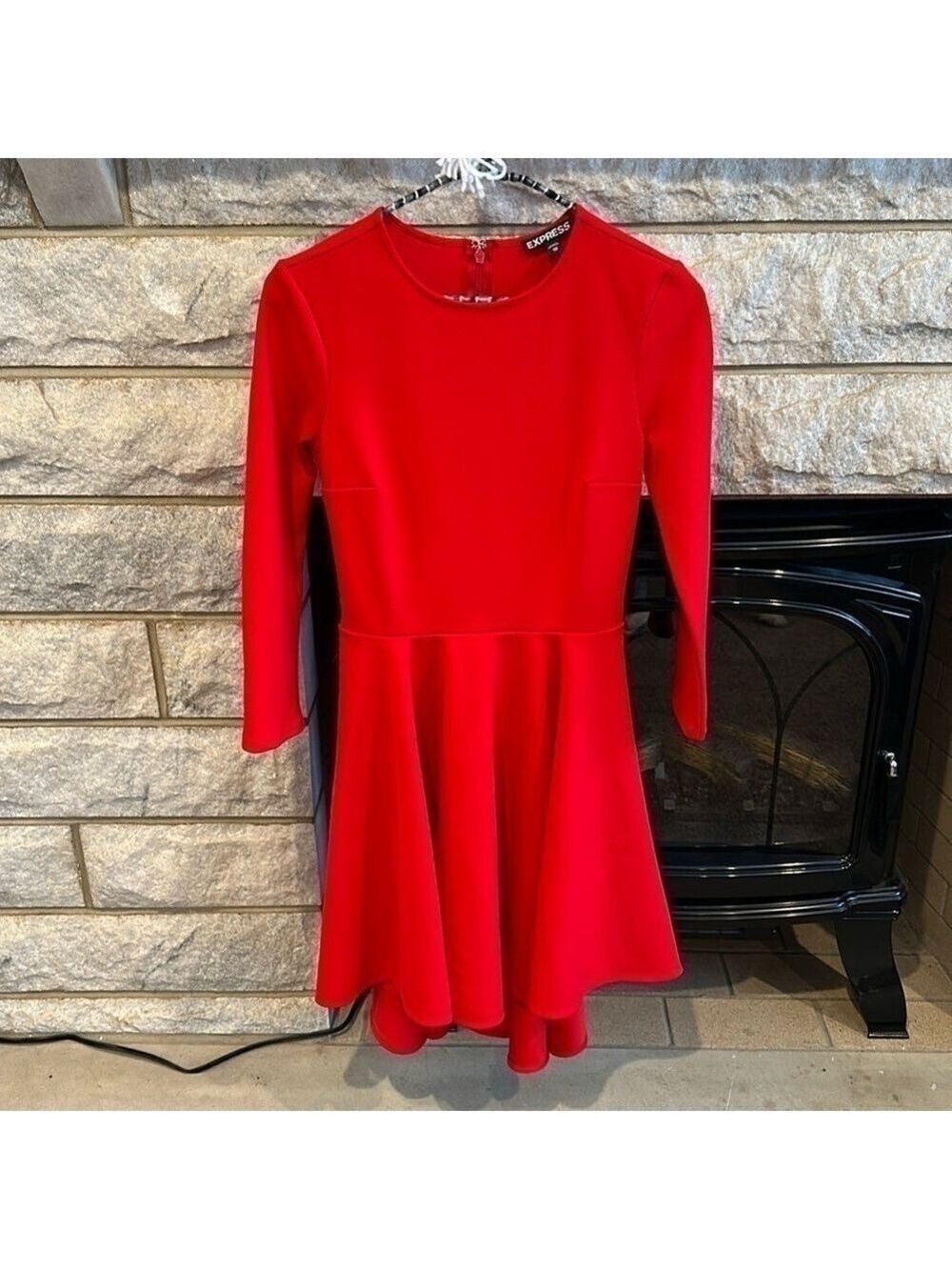 Express red high low circle skirt dress size XS